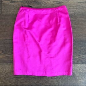 Chetta B Sherrie Bloom Fuchsia Silk Blend Pencil Skirt